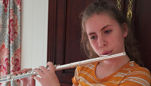 Girl playing the flute