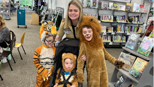 Kids dressed like wild animals at the Halloween Storyfest 