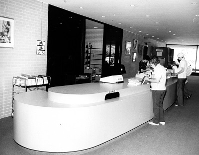 Photo of the Circulation Desk in 1976